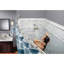 Tringle à rideau de douche incurvée à ressort à tension réglable pour salle de bain, finition nickel brossé-127701553