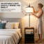 Lampadaire multifonctionnel de 159 cm de haut avec 2 tiroirs de rangement, ampoule tricolore, ports de chargement USB-C intégrés, lampe décorative sur pied pour salon, chambre ou dortoir