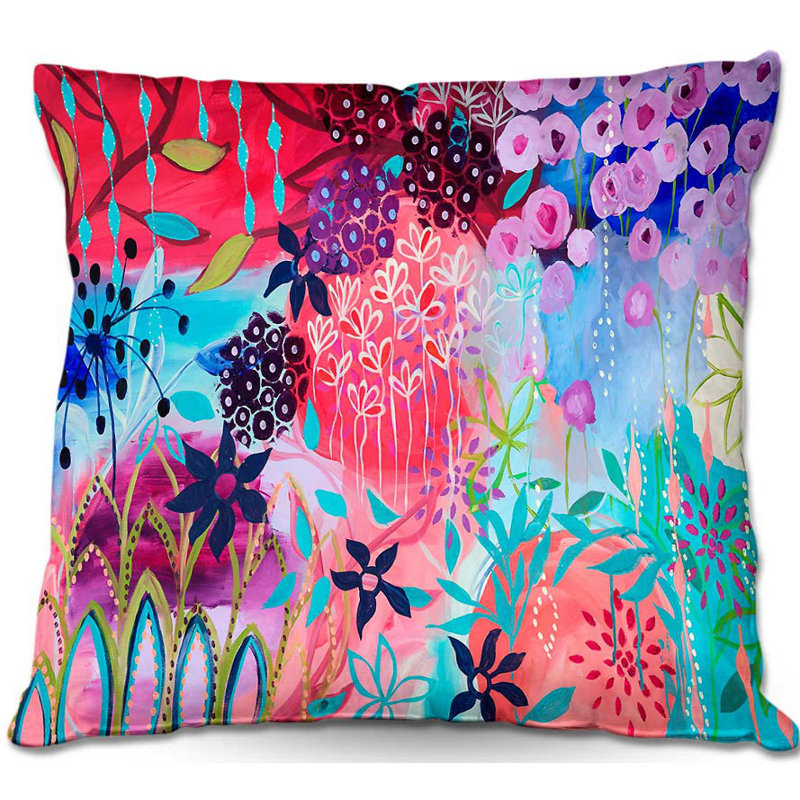 Carrie Schmitt Floral Reversible Throw Pillow, 20" H x 20" W x 5" D