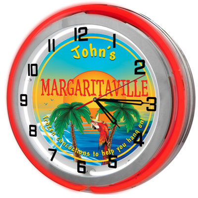 Margarita Bar Neon Wall Clock