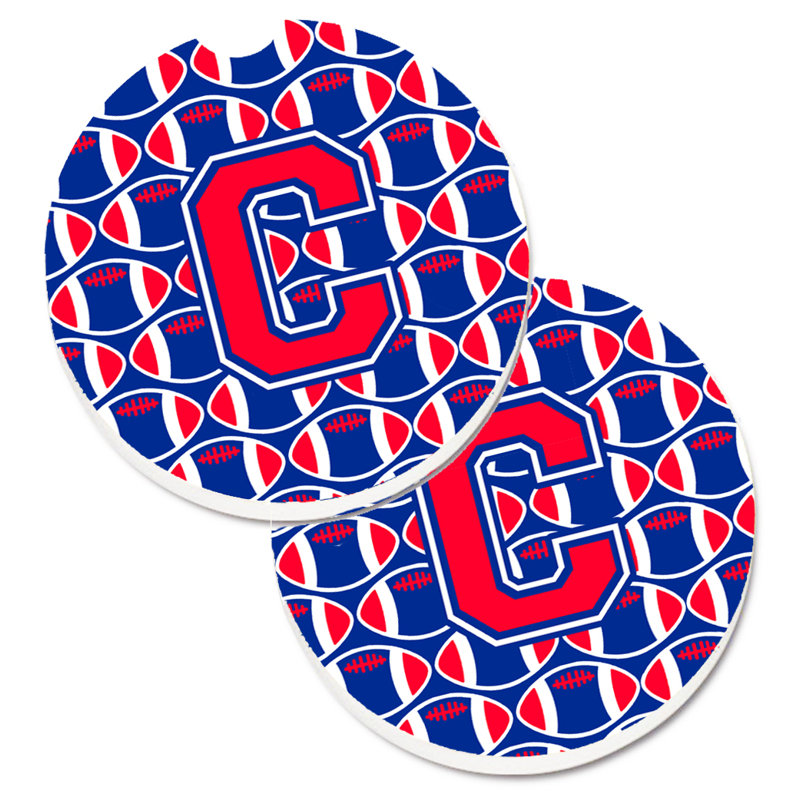 Sous-verre de football, C, Cramoisi de Harvard / bleu de Yale