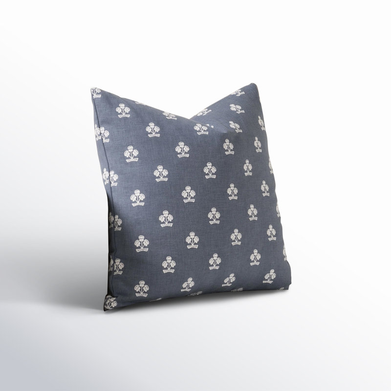 Housse et insert de coussin Hamachi, Chambray floral 1, Carré 20 po, Polyester