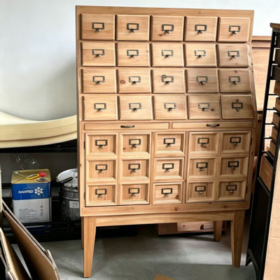Solid Wood Rectangle Accent Cabinet
