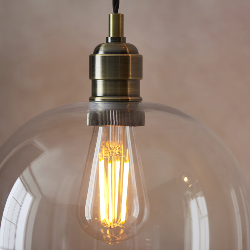 Hovey 1 - Light Single Pendant, Antique Brass, 57cm H x 25cm W x 25cm D