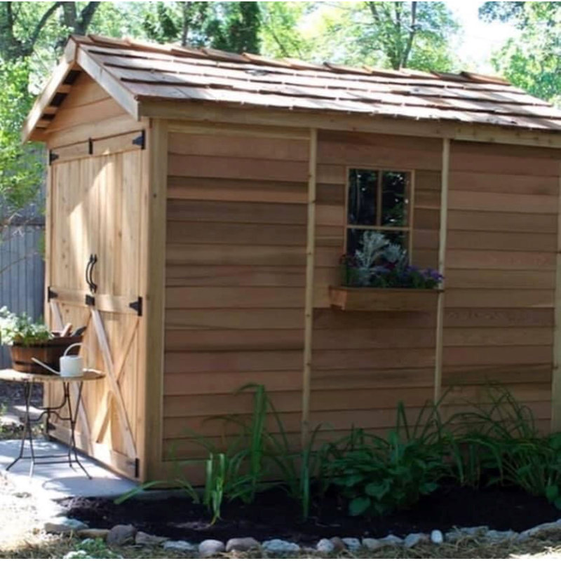 6' x 9' Cedar Gable Storage Shed with Double Doors