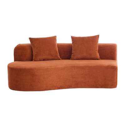 Canapé modulaire courbé de 126 po (orange foncé - mousse complète D28)