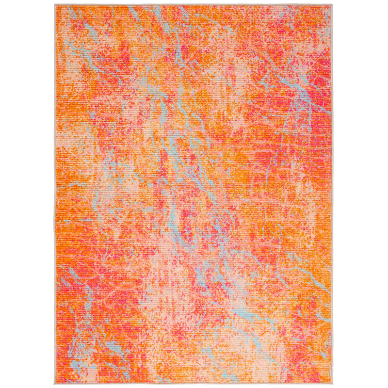 Migneco Performance Machine Washable Abstract Rug, Rectangle 4'4" x 6'