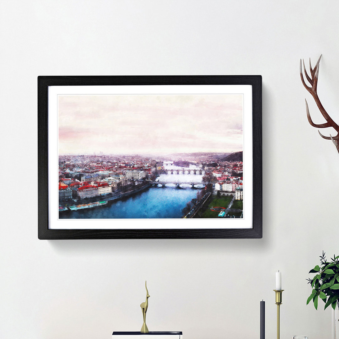 Prague Czech Republic Skyline - Framed Print