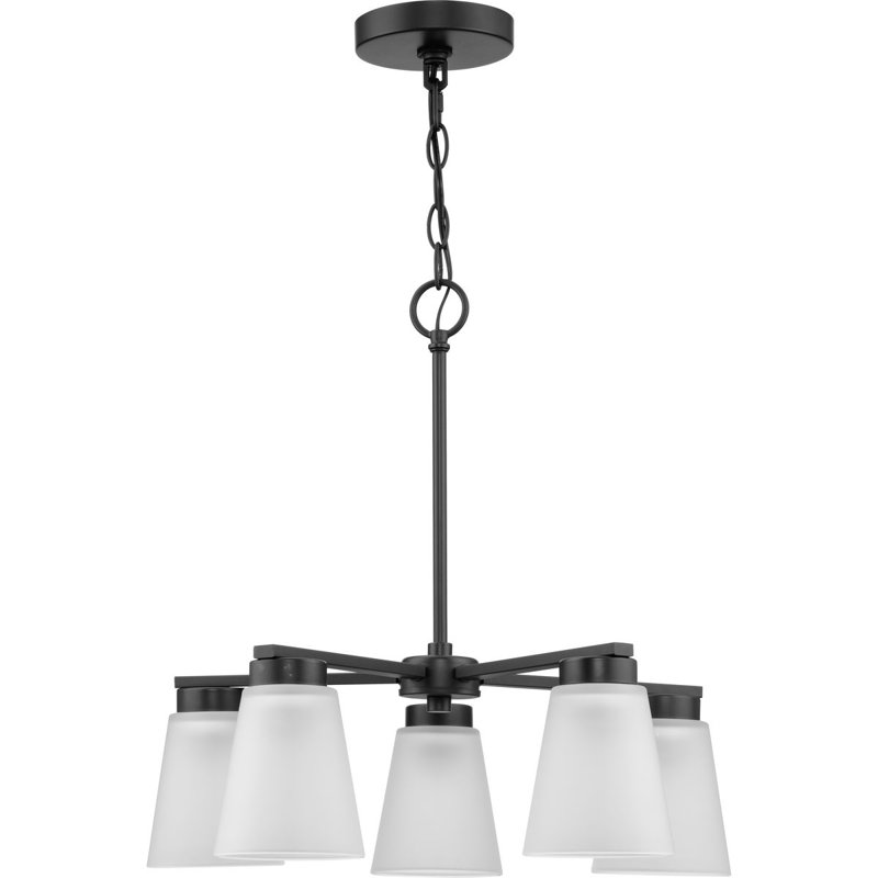 Five-Light Transitional Chandelier, Matte Black