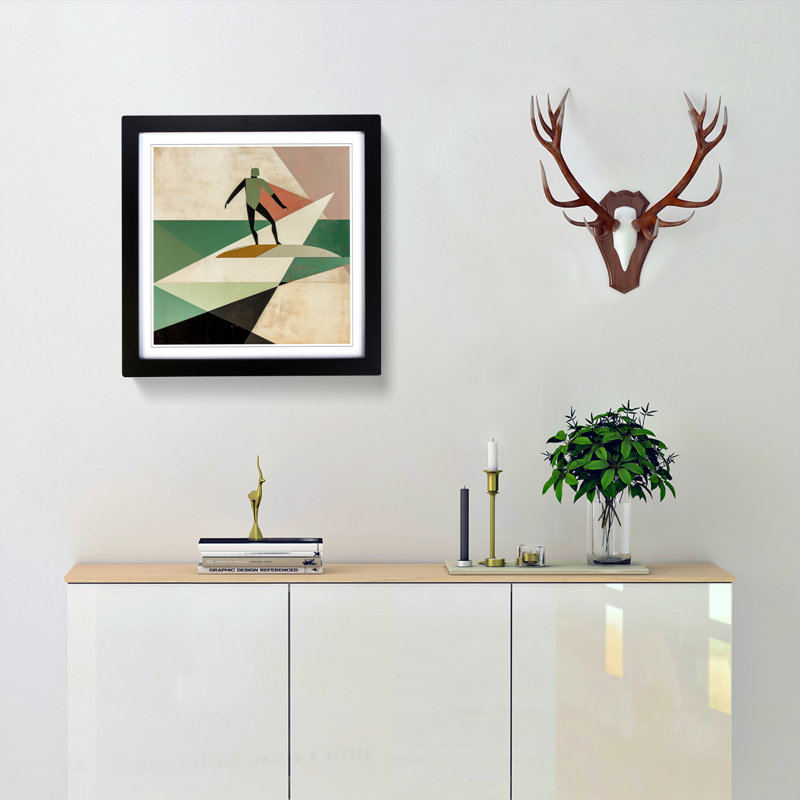 Surfing Suprematism - Framed Print, Black