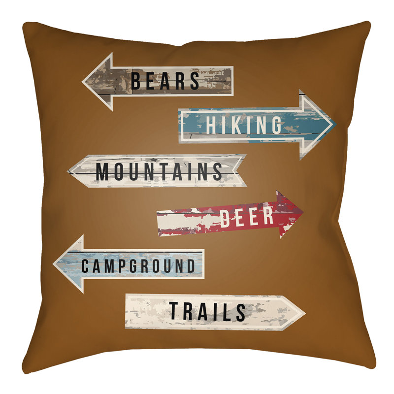Lodge Cabin Compass Reversible Throw Pillow, null, null
