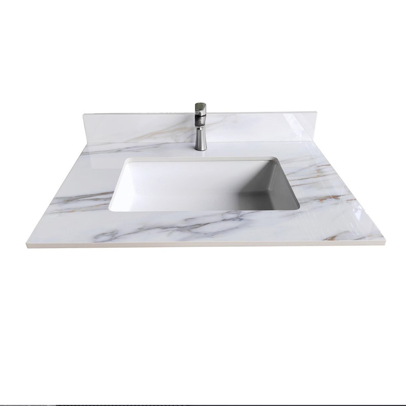 Dessus de meuble-lavabo en marbre 31 pouces, Simple