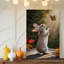 Toile, petit lapin moelleux avec fourrure de couleur crème veloutée, art mural debout sur ses pattes arrières-597206750