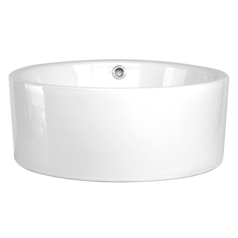 Lavabo de salle de bain vasque circulaire en céramique blanche avec trop-plein Sutherland