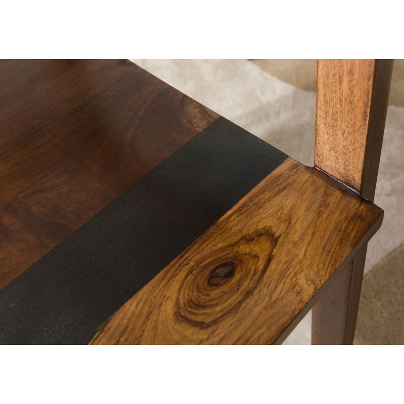 Ancona 45cm H Solid Wood Armchair in Painted Dark Brown, Painted Dark Brown