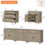 Buffet Corretta à 5 tiroirs et 4 portes, style bois veiné vintage, 257 cm (101 po), gris délavé-894514935