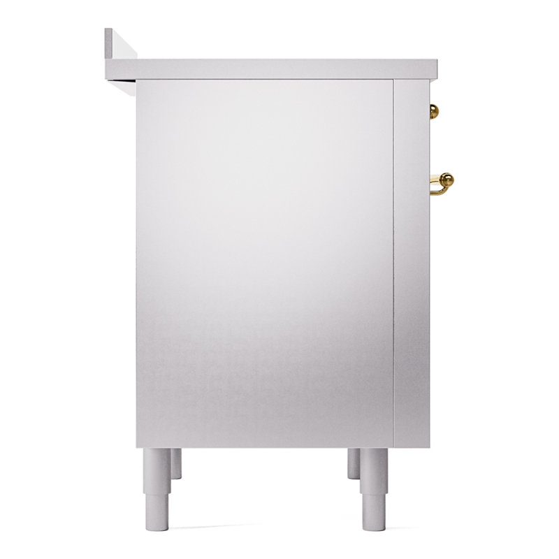ILVE Nostalgie II 36 in Induction Range, Stainless Steel/Brass
