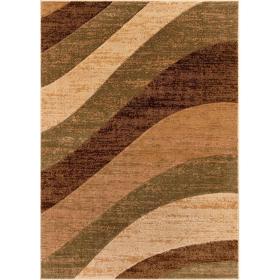 Ebern Designs Cyinthia Cecilia Modern Striped Multi Hand-Carved Rug