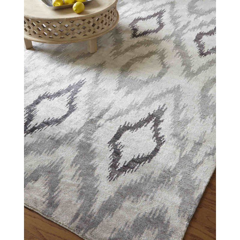 Bamboo Silk Ikat Area Rug, Rectangle 10' x 14'
