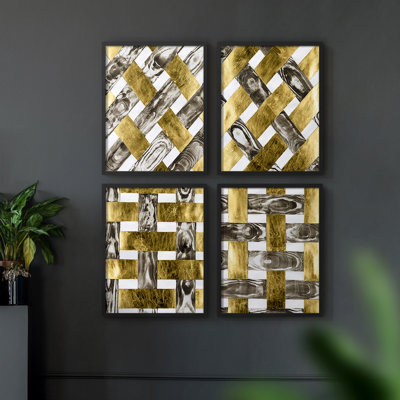 «End Grain Weave I», ensemble de 4 reproductions encadrées