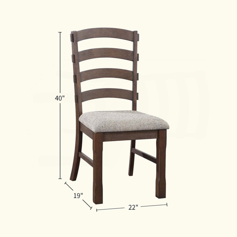 Ensemble de 2 chaises d'appoint avec siège rembourré, gris et brun rustique