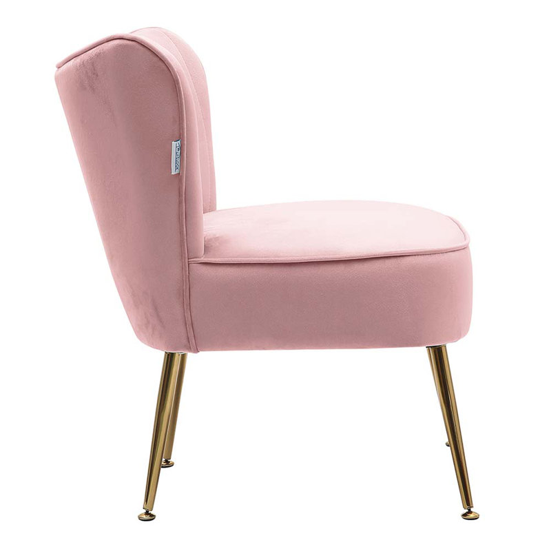 Dominique Velvet Wingback Chair, Pink