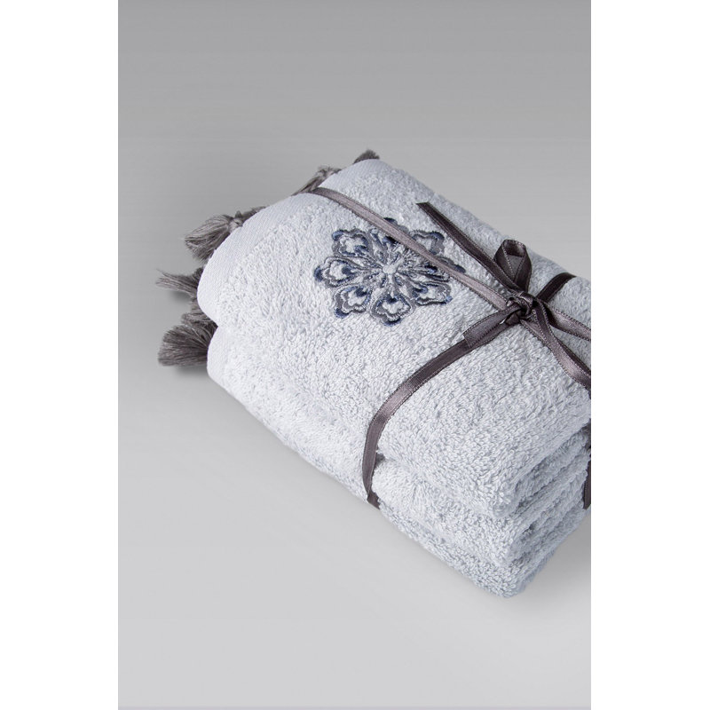 Ensemble de serviettes de bain 3 pièces Montanez, Gris clair