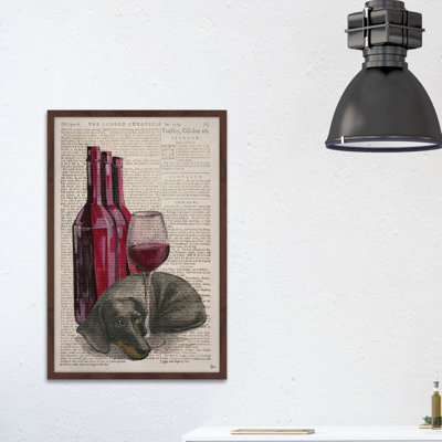 « saucisse dog wine », reproduction d’impression encadrée