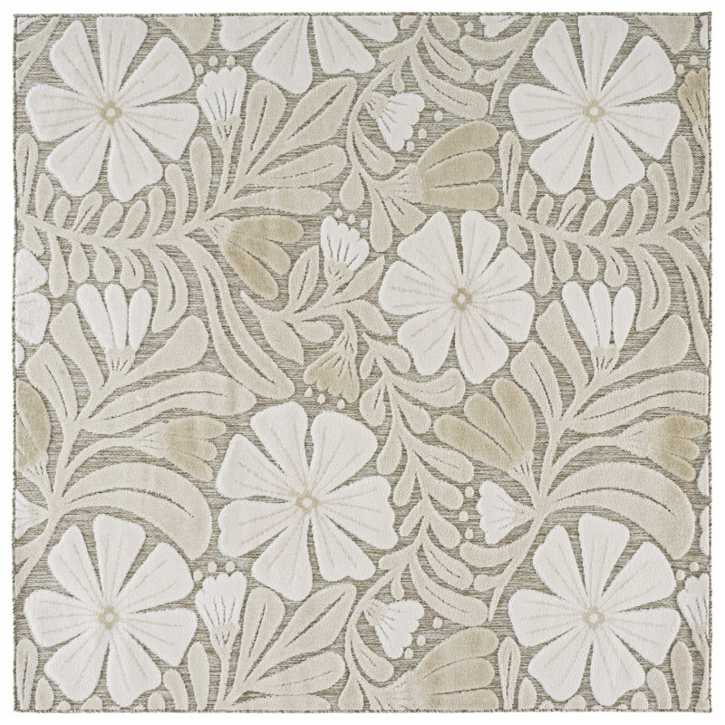 Tapis d'intérieur / extérieur à motif floral Cabana, Rectangle 9' x 12'