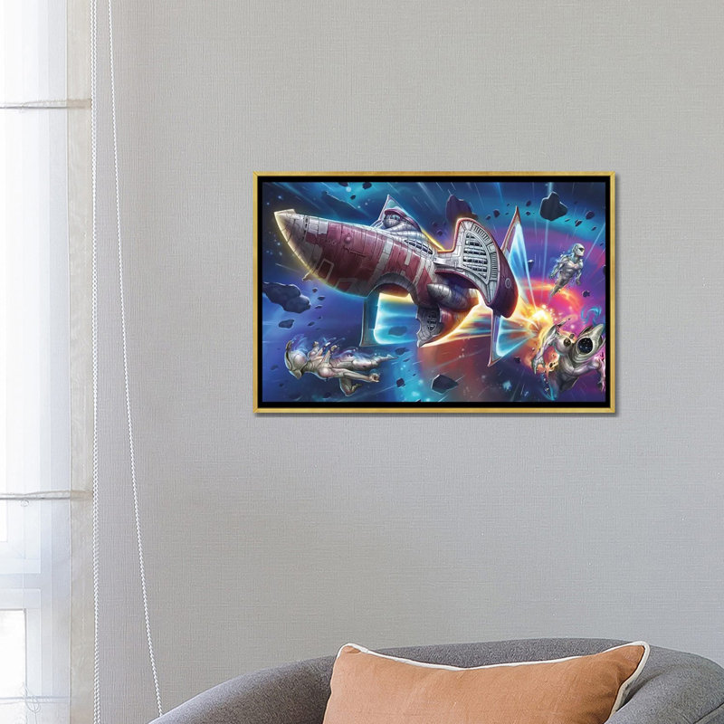 «Into The Inconnu Opener», reproduction d'art sur toile encadrée, H 18 po x l 26 po, Doré