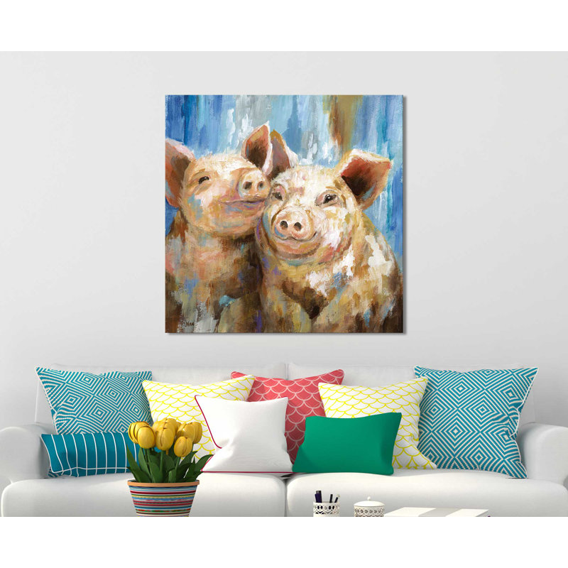 «Mud Buddies», reproduction de peinture acrylique, H 28 po x l 28 po x P 1,5 po, Toile tendue