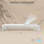Chaise longue d'extérieur Ine avec roues cachées, structure en aluminium à grain de bois et tissu respirant Teslin® | Blanc / brun-355090010