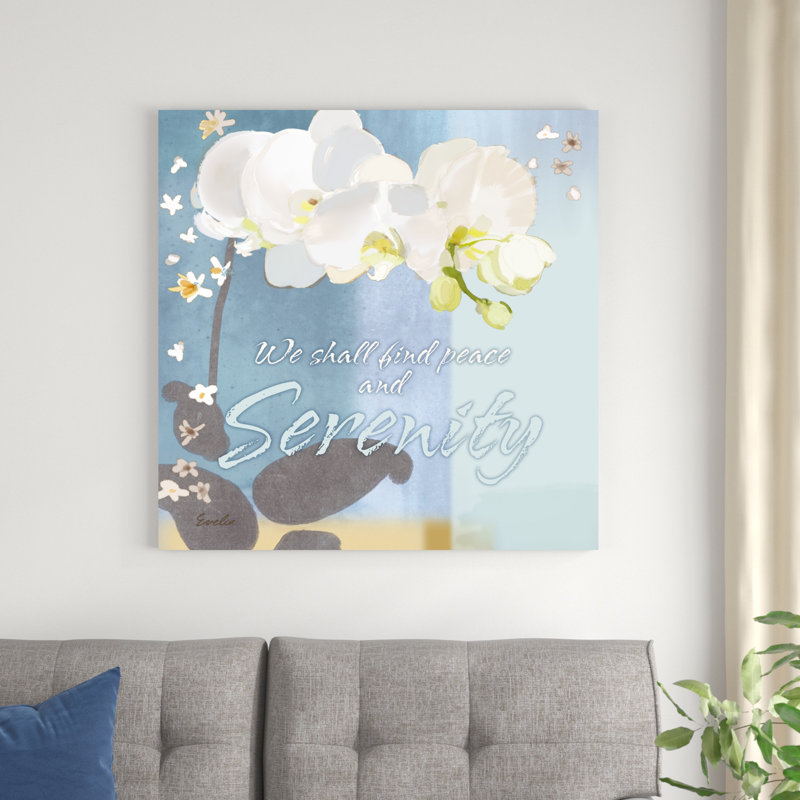«Blue Floral Inspiration I» par Evelia Designs - impression sur toile tendue, H 36 po x l 36 po x P 1,25 po