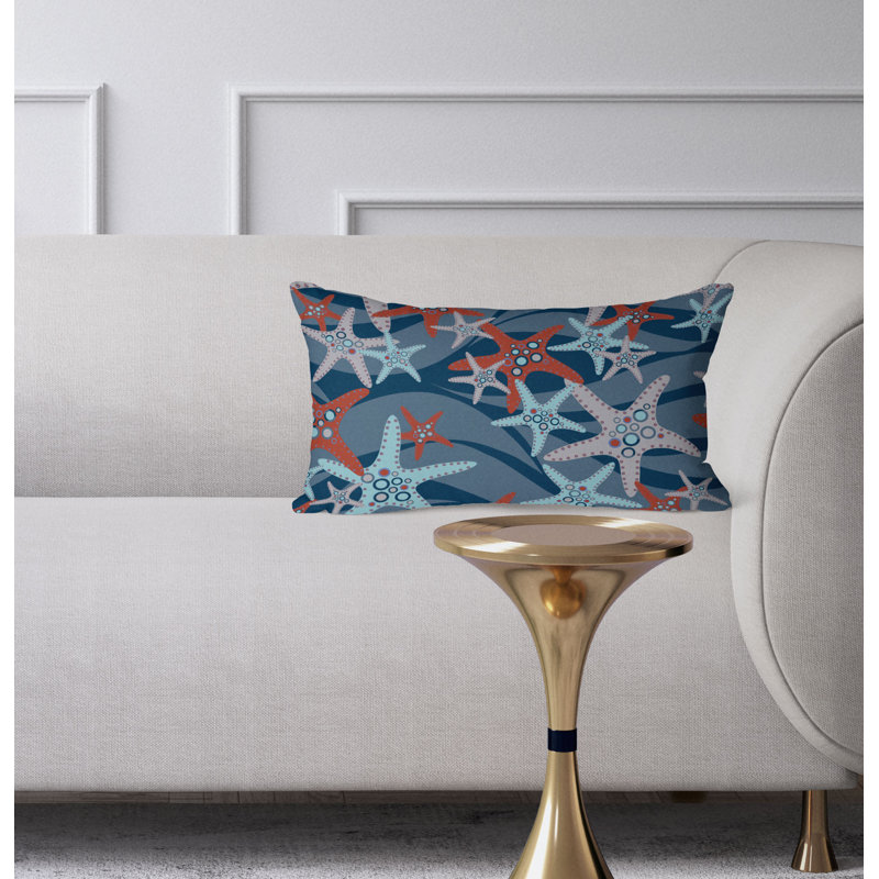 Coussin Starfish Sway, Bleu / Orange