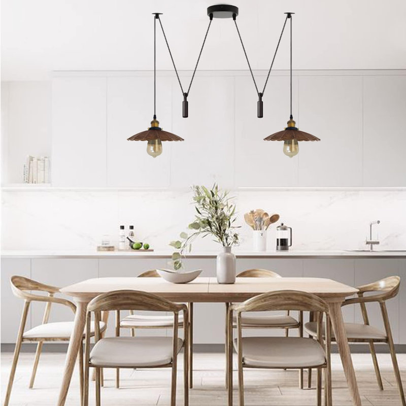 2 - Light Brushed Copper Umbrella Pendant