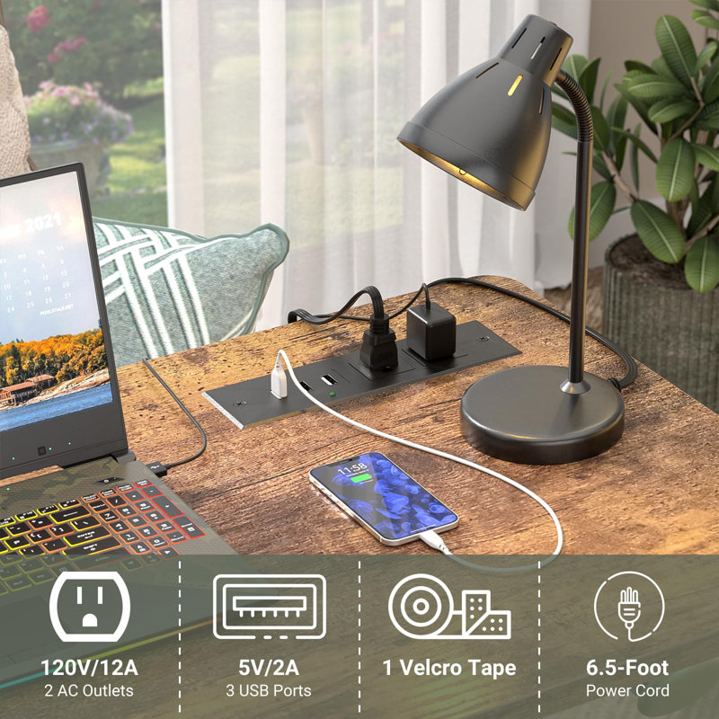 32" Height Adjustable Standing Desk With Power Outlets - Manual Rolling Stand Up Desk With Wheels Small Portable Computer Desk , Rustic