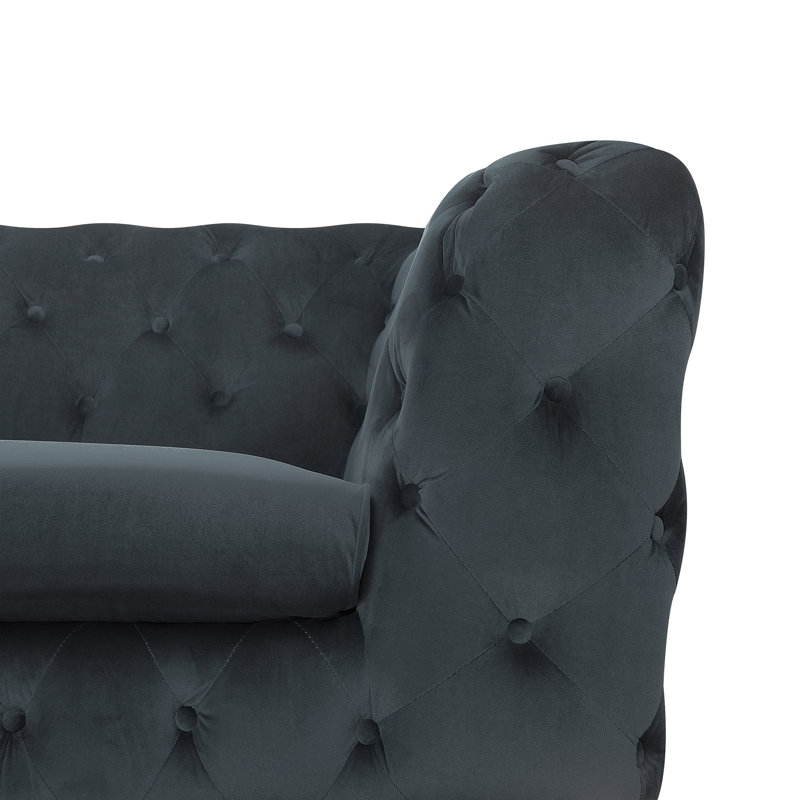 Buster Velvet Sofa, Grey