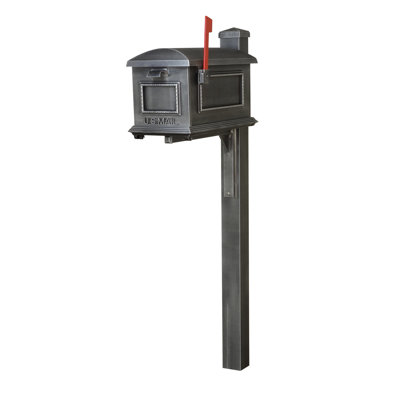 Aluminum Post Mounted Mailbox with Magnetic Closure