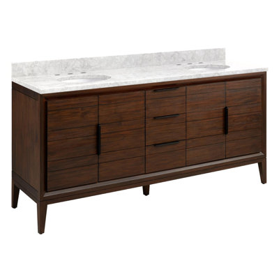 72"" Aliso Double Bathroom Vanity Set with Oval Undermount Sinks -  Signature Hardware, 482517