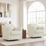 Bronnen Big And Wide Upholstered Cushion Swivel Armchair with Removable Back and Seat Cushion