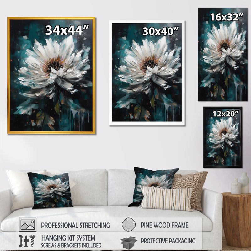 White Lotus Floral Dreams I - imprimé, Cadre photo noir, H 20 po x l 12 po x P 1 po