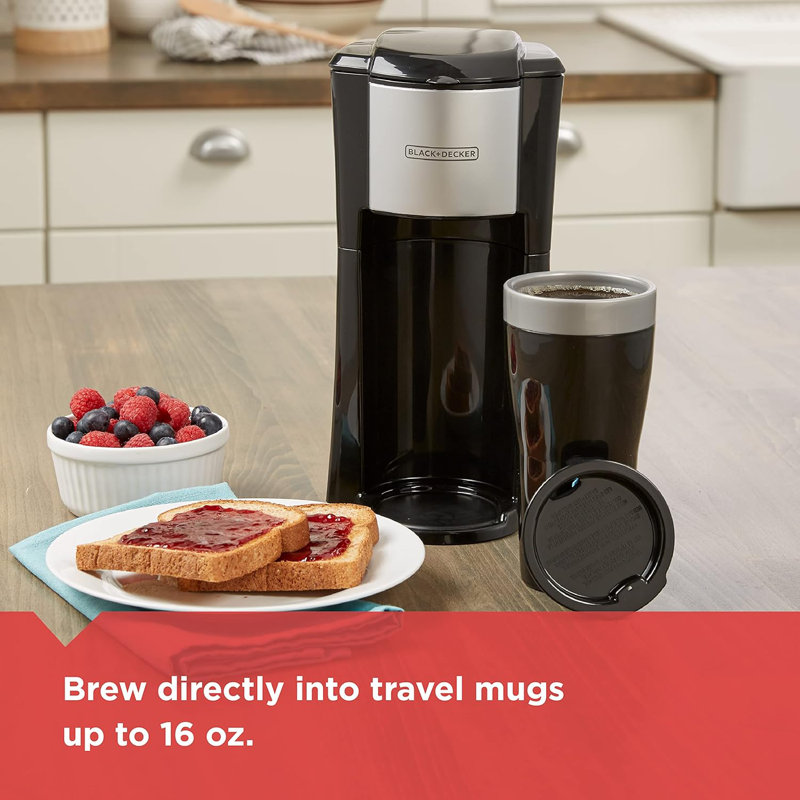 BLACK+DECKER CM618 Single Serve Coffee Maker, Black