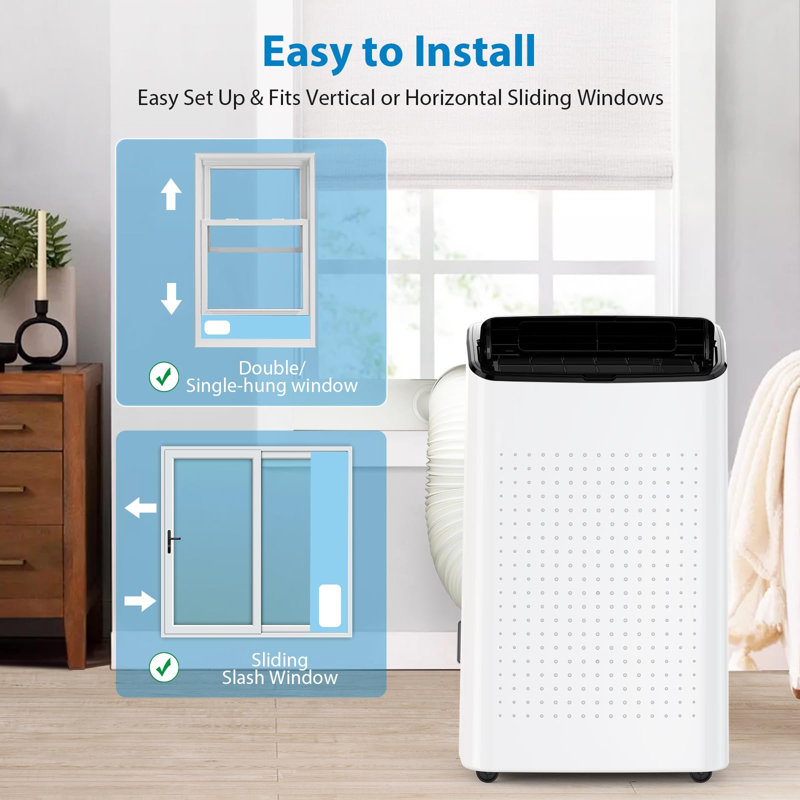 12000 BTU Portable Air Conditioner - 4-in-1 AC Unit with Fan, Dehumidifier & Quiet Operation