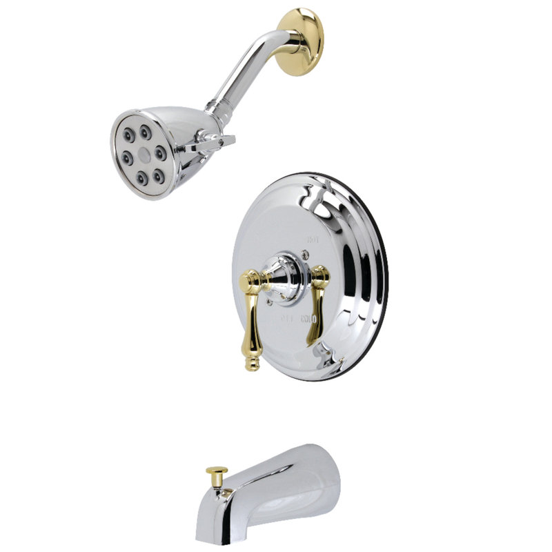 Kingston Brass VB3634ALT Tub And Shower Trim Only For KB3634AL, Polished Chrome/Polished Brass