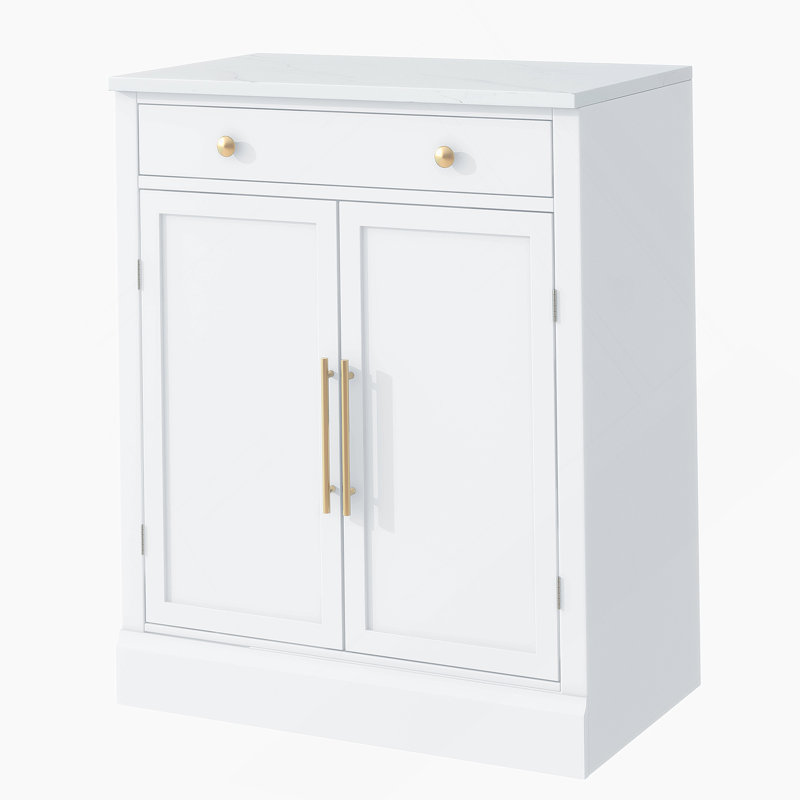 Modern Freestanding Kitchen Pantry With Drawer, Adjustable Shelves, And Door Shelves For Efficient Storage And Elegant Design