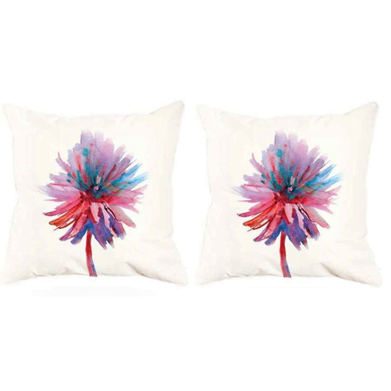 Flower Square Pillow Cover, Pink/Purple