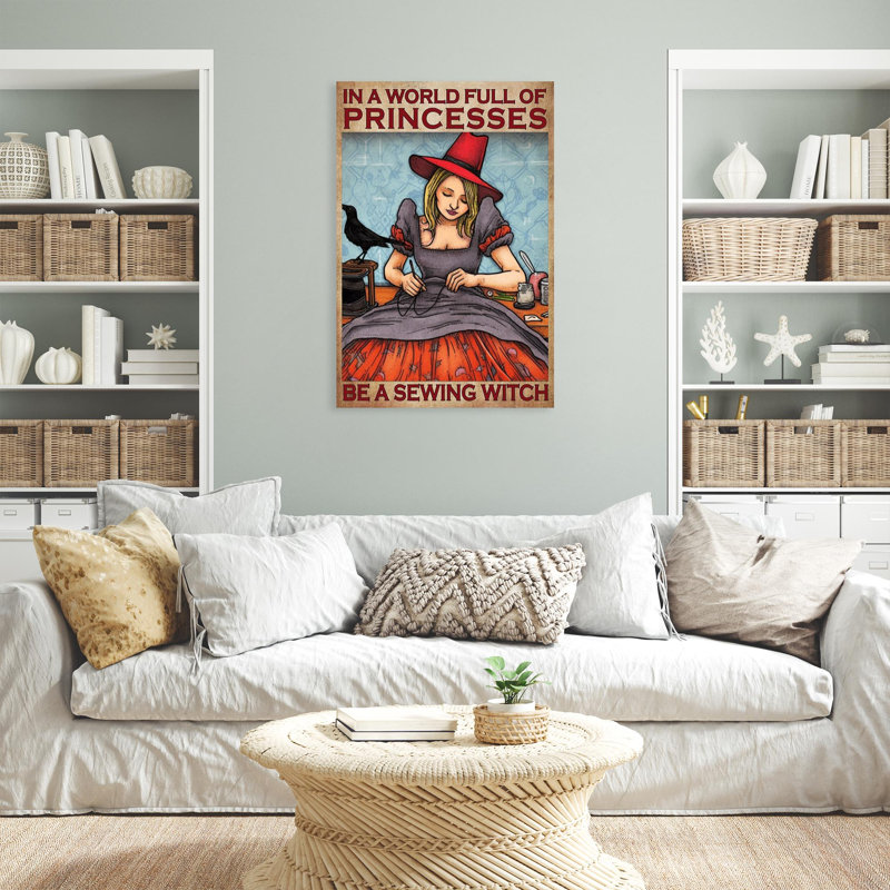 «Woman Be A Sewing Witch on Canvas», impression, H 36 po x l 24 po x P 1,25 po