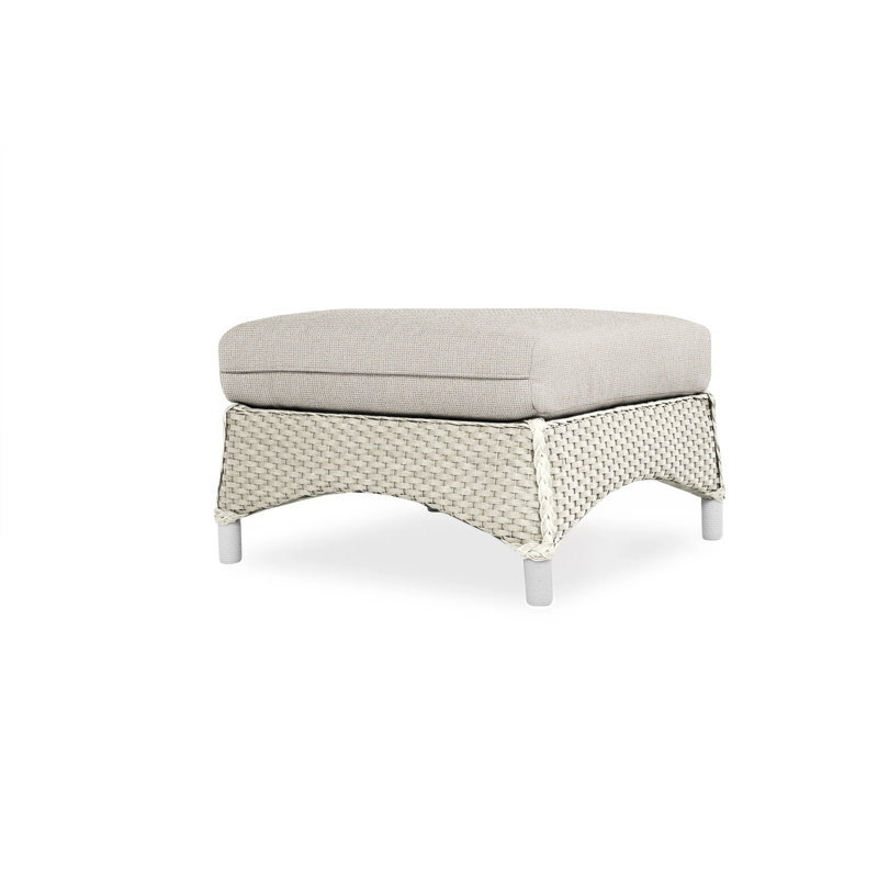 Mandalay Outdoor Ottoman, Rumba Straw, Linen