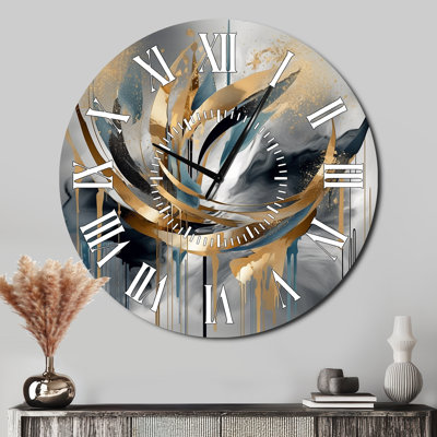 Abstract Shapes And Infinity Lines III - Abstract Shapes White Face Wall Clock