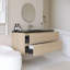 Meuble-lavabo mural simple avec comptoir en quartz noir intégré-478065179